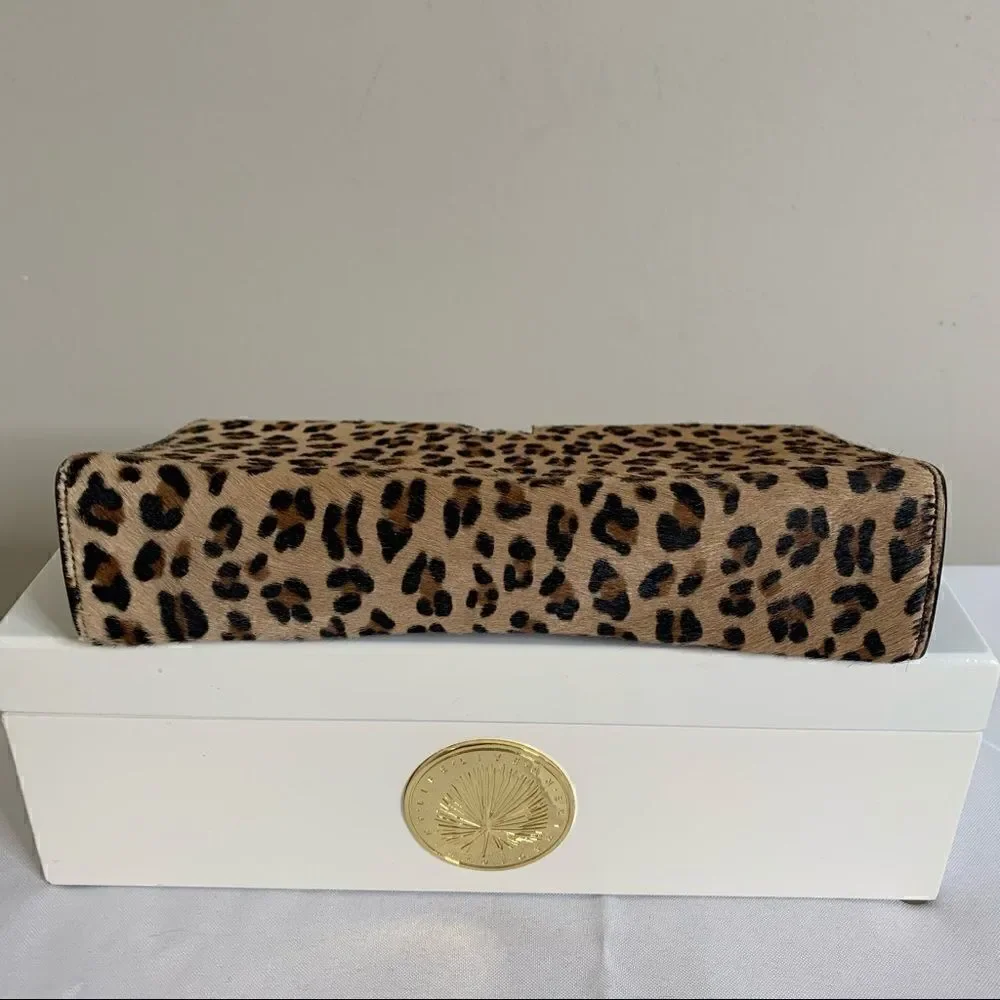 Lambertson Truex Ponyhair Leopard Print Clutch